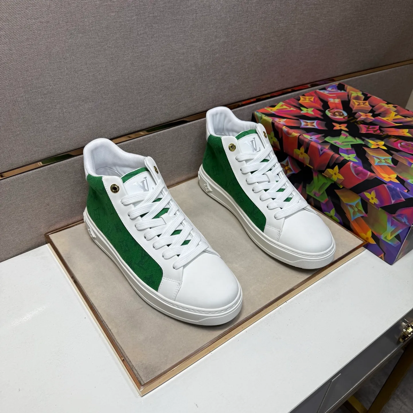 Men's men's shoes 💰pp560 [LV～] Men's casual high-top shoes 2025z cabinet sales simultaneously 🔶Size: 38-44#️⃣ 🔷4 colors🔜The upper is made of multi-material splicing➕Mesh lining, comfortable and breathable, sole: original comfortable and wear-resistant outsole, ⚠️real thing📱photographed🎬real thing is better📢📢📢